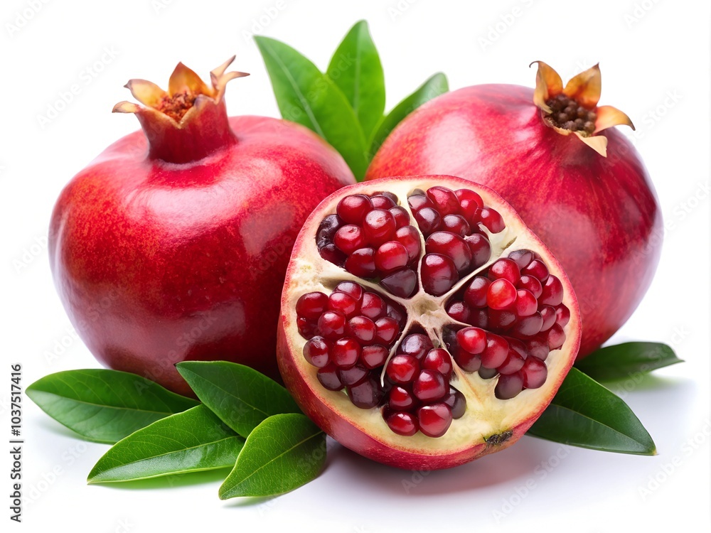 pomegranate isolated on white pomegranate isolated on white
