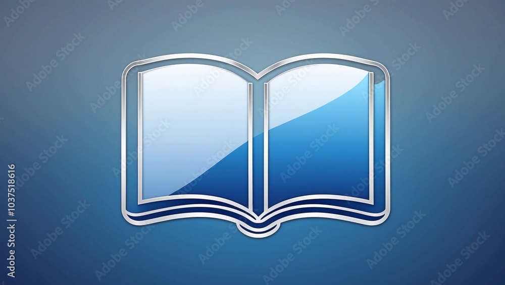 Blue Gradient Book Icon for Modern Educational and Learning Concepts Blue Gradient Book Icon for Modern Educational and Learning Concepts