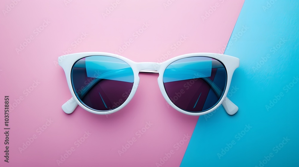 Summer sunglasses with modern and minimal style isolated Summer sunglasses with modern and minimal style isolated