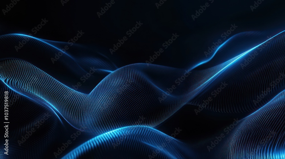 Obraz premium Abstract Blue Light Waves