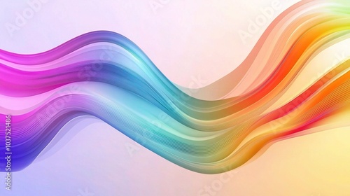 Colorful Abstract Wave Patterns in Soft Gradient Tones