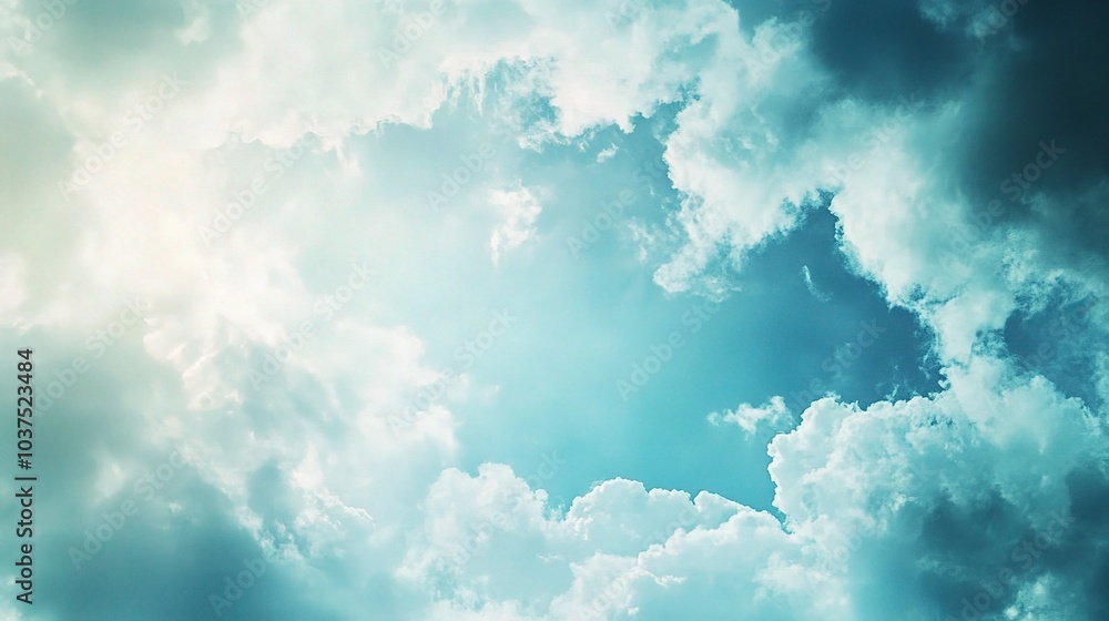 Fototapeta premium Serene Cloudscape Under a Blue Sky