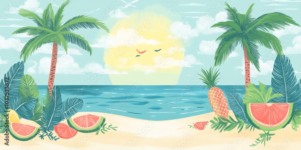 Obraz premium A fun, summery design perfect for your crafts and projects