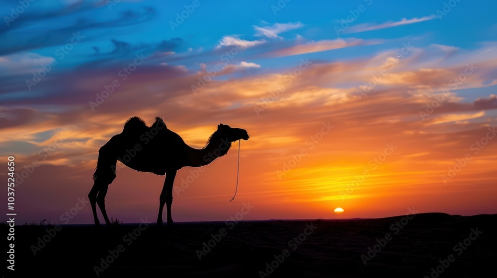 Camel Silhouette at Sunset Camel Silhouette at Sunset
