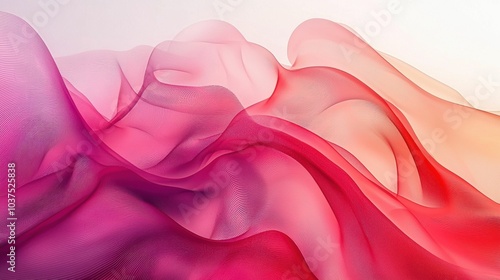 This image showcases beautiful waves of soft pink and red hues creating a digital abstract design. The flowing texture adds a modern touch.