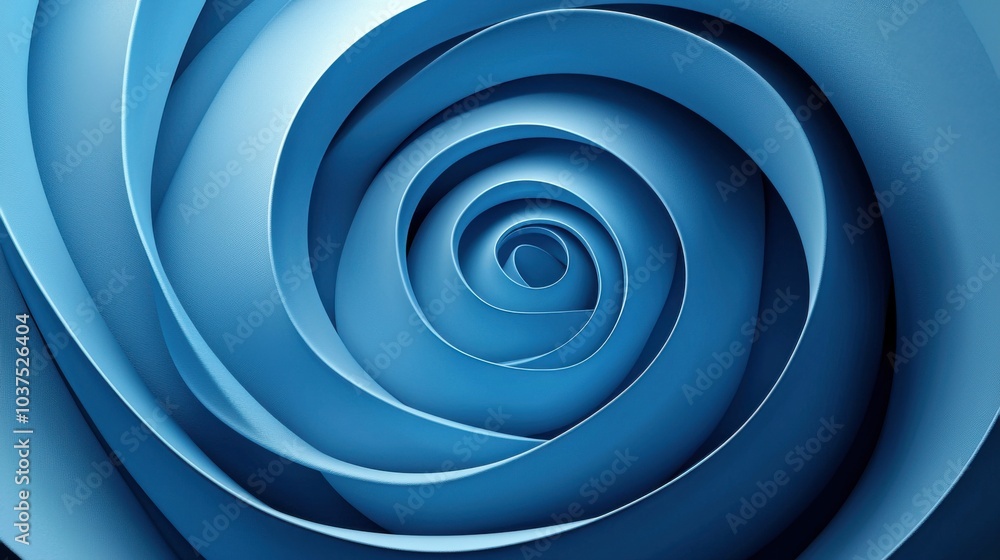 A mesmerizing blue spiral pattern creates a soothing visual experience, showcasing smooth texture and modern design elements with geometric shapes. A mesmerizing blue spiral pattern creates a soothing visual experience, showcasing smooth texture and modern design elements with geometric shapes.