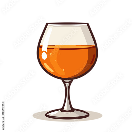 Brandy glass, vector illustration, elegant spirit drink