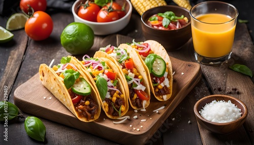 Wallpaper Mural Delicious Tacos with Fresh Ingredients Torontodigital.ca