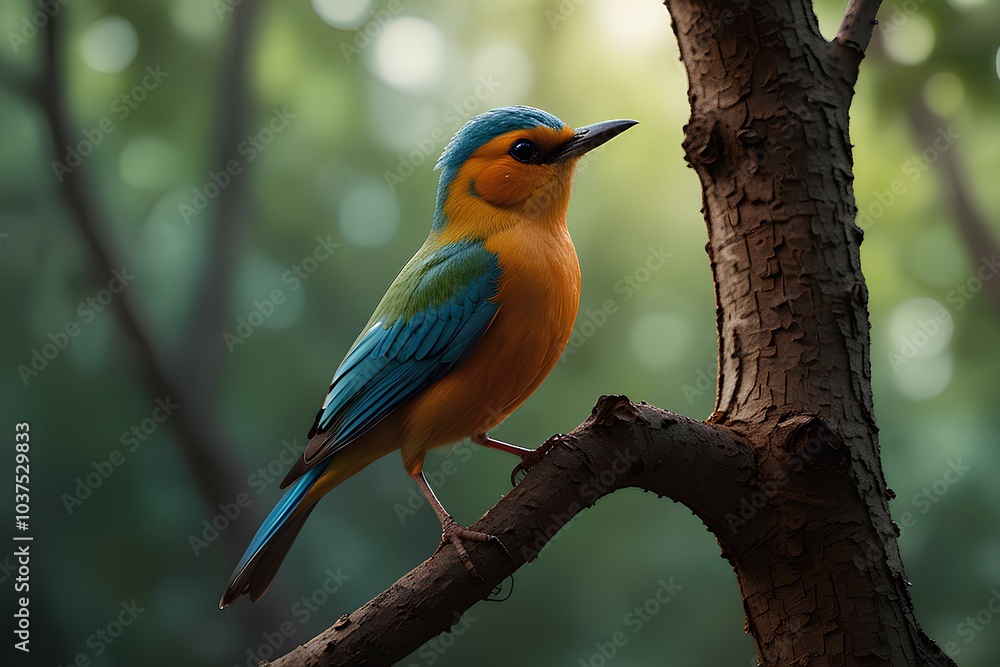 Obraz premium A bird standing on a tree branch