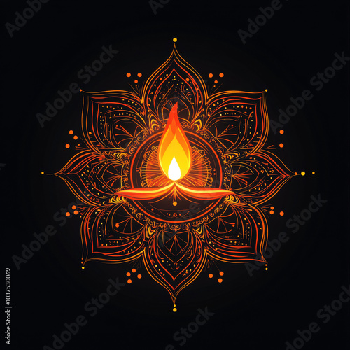 Indian festival of lights Happy Diwali, holiday Background, Diwali celebration greeting card, abstract vector illustration design.