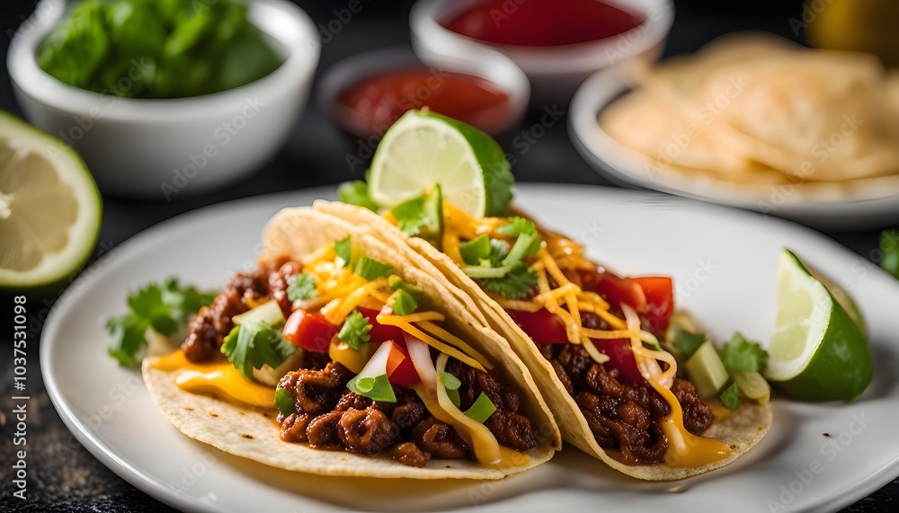 Delicious Tacos with Cheese and Ground Beef Delicious Tacos with Cheese and Ground Beef