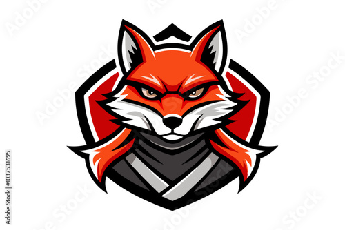 A cute red fox cartoon vector illustration, a funny feline mammal with a bushy tail and big eyes