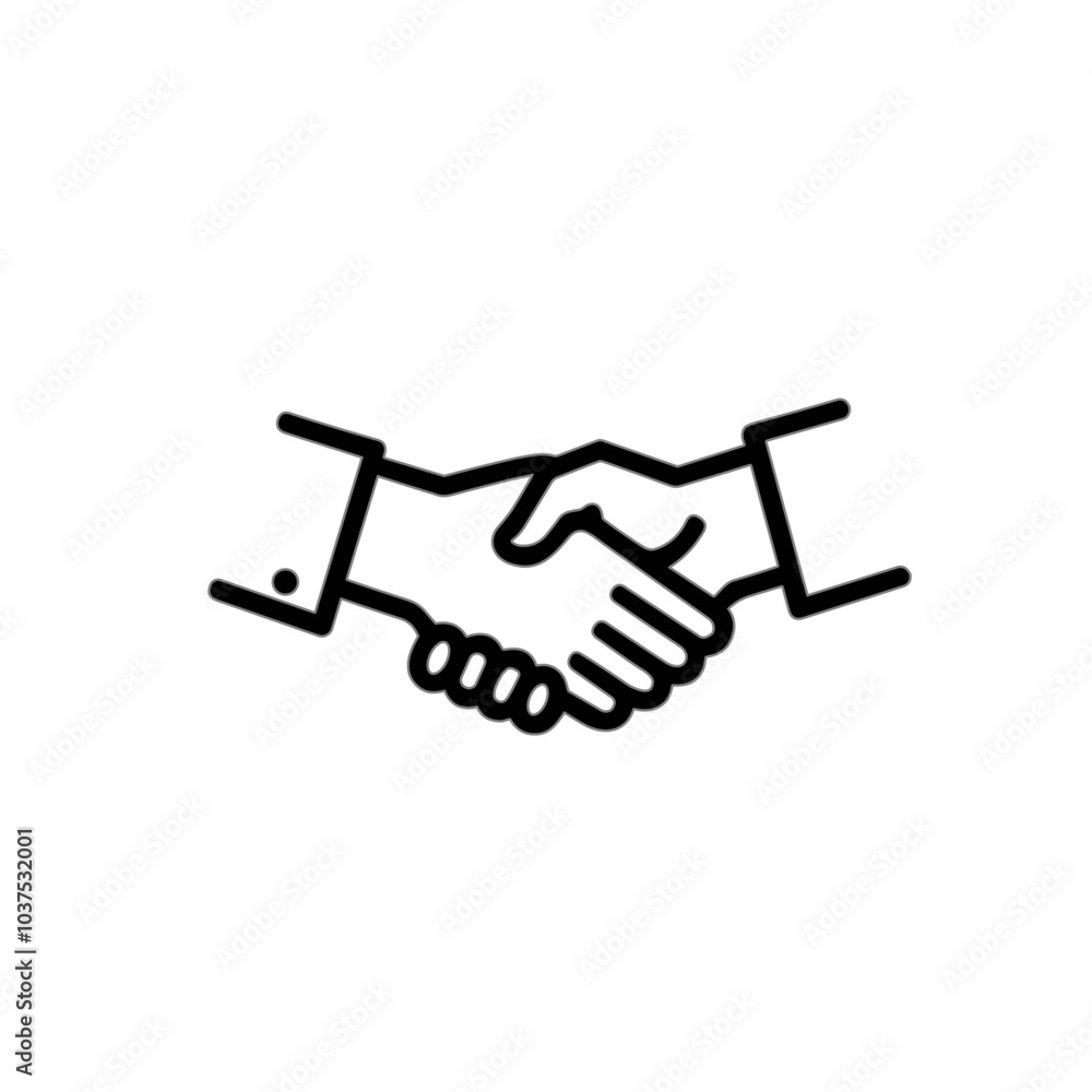 Professional handshake vector icon in black, business partnership symbol with Professional handshake vector icon in black, business partnership symbol with