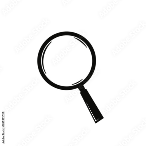 Magnifying glass vector icon in black, search symbol with  