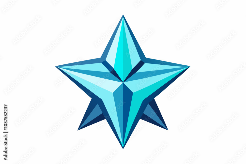 Creative Vector Illustration Crystal Star Logo on White Background Creative Vector Illustration Crystal Star Logo on White Background