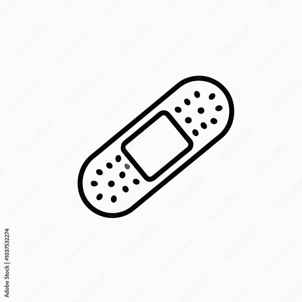 Adhesive bandage vector icon in black, first aid symbol Adhesive bandage vector icon in black, first aid symbol