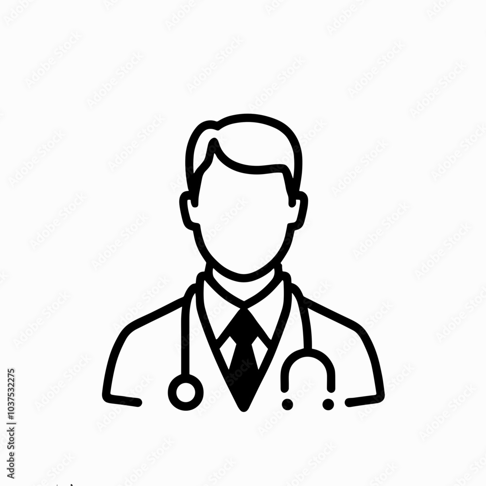 Male doctor vector icon in black, medical professional symbol Male doctor vector icon in black, medical professional symbol