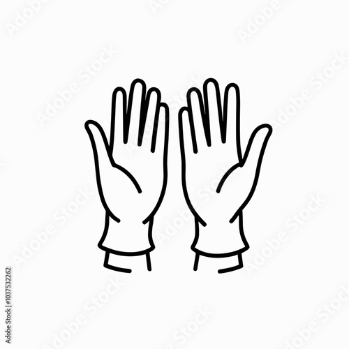 Medical gloves vector icon in black, healthcare protection symbol