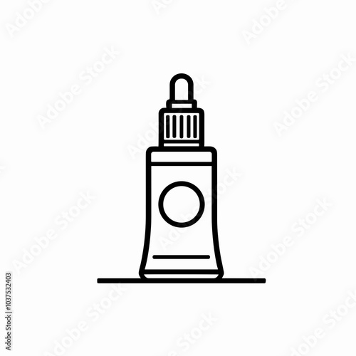 Eye dropper bottle vector icon in black, ophthalmic medication symbol