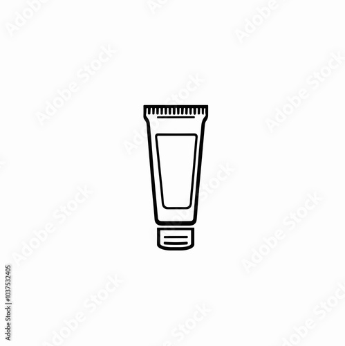 Medical cream tube vector icon in black, topical treatment symbol