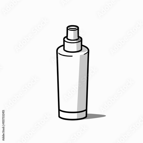 Spray bottle vector icon in black and white, disinfectant symbol