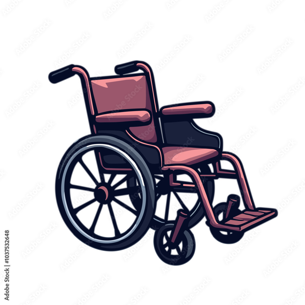 Fototapeta premium Manual wheelchair vector icon, mobility assistance symbol