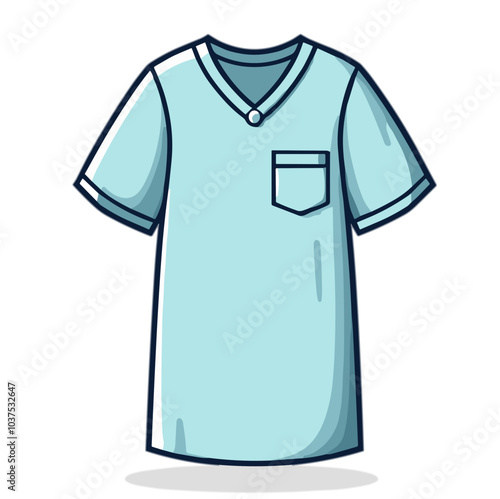 Medical scrub top vector illustration, healthcare uniform symbol