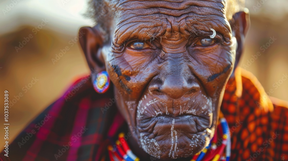 Portrait of an Elderly Maasai Man Portrait of an Elderly Maasai Man