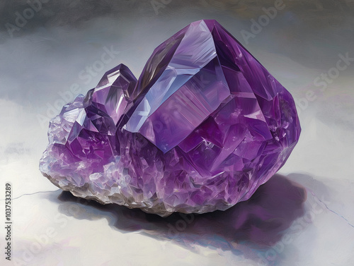 Lavish Display: Huge Polished Amethyst on Shimmering Silver (First Perspective) photo