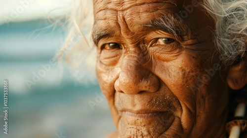 Close-up Portrait of a Man with White Hair