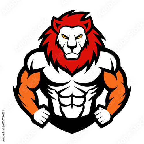 Feline animal head vector illustration of a roaring lion mascot, a wild cat face cartoon symbol