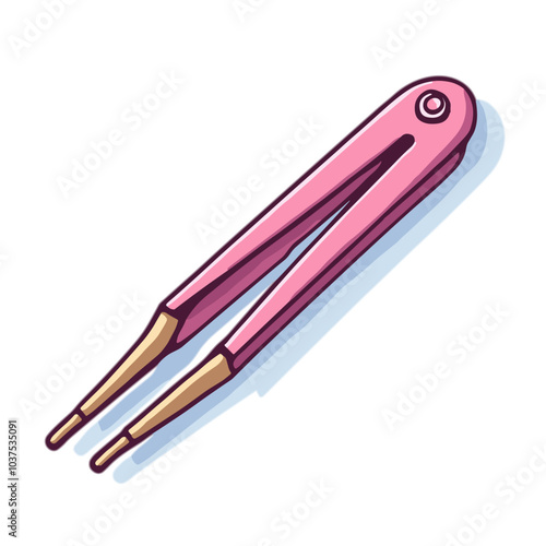 Medical forceps vector icon, surgical instrument symbol