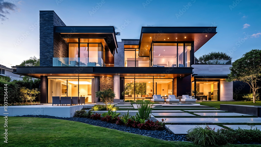 Exterior house design showcasing a modern architectural style-1 Exterior house design showcasing a modern architectural style-1