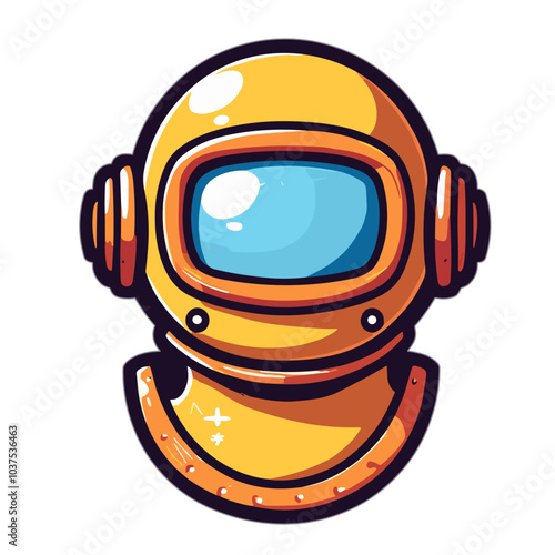 Wallpaper Mural Yellow diving helmet, retro deep-sea exploration equipment Torontodigital.ca