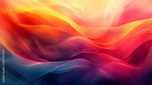 Wallpaper Mural Vibrant Abstract Waves of Multicolored Light and Energy Wallpaper blending shades of red, orange, and blue. Perfect for backgrounds or themes of creativity and inspiration Torontodigital.ca