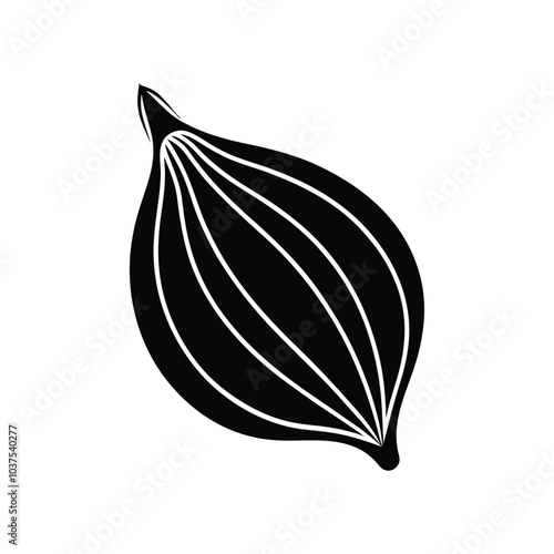 Cardamom icon with silhouette style. Vector line icons on white background.