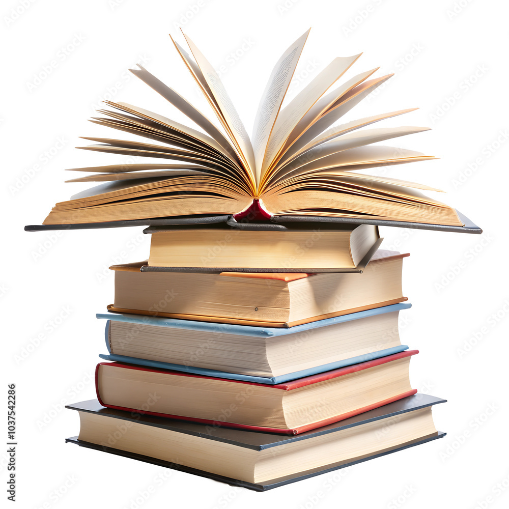 Naklejka premium stack of books isolated