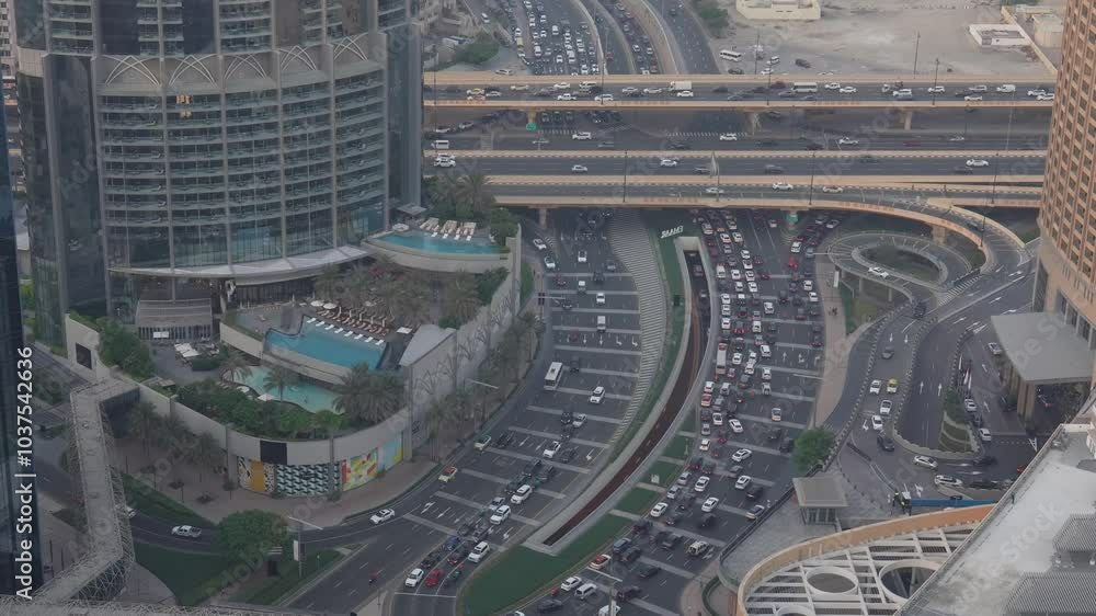 Video about the city of Dubai with traffic vehicles in the background, United Arab Emirates Video about the city of Dubai with traffic vehicles in the background, United Arab Emirates
