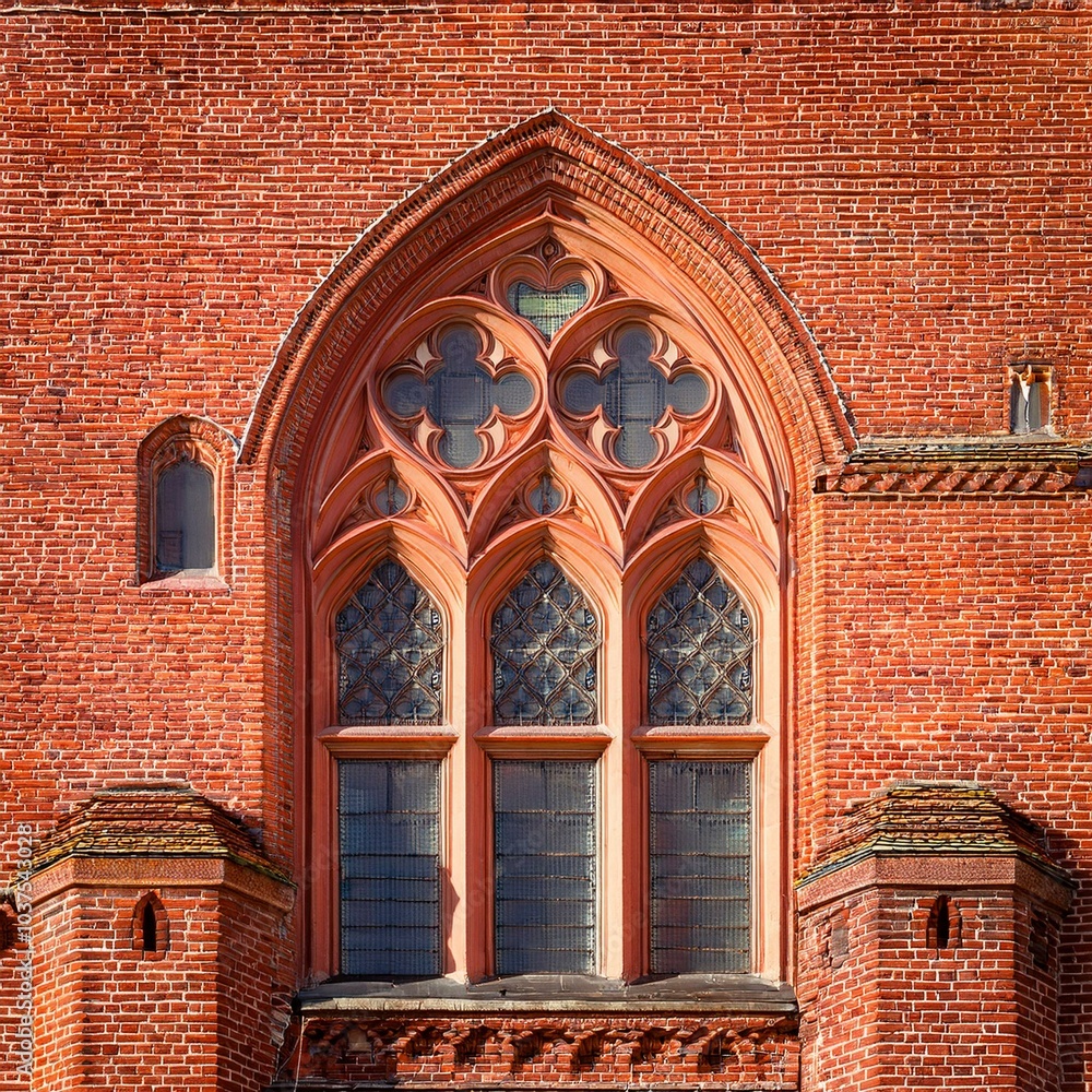 Obraz premium medieval brick palace, AI generated