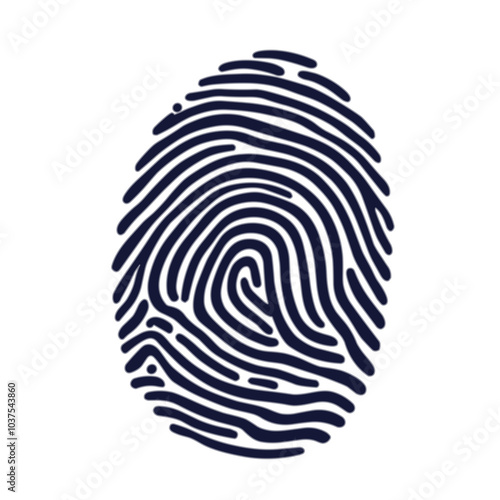 Detailed black fingerprint pattern vector illustration