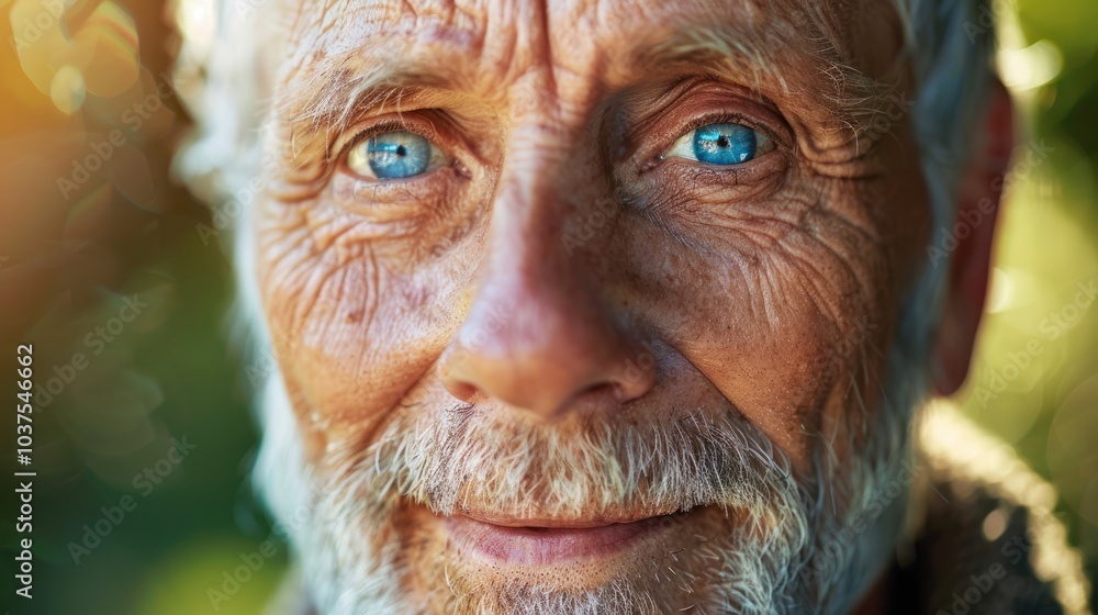 A Portrait of an Elderly Man with Blue Eyes A Portrait of an Elderly Man with Blue Eyes
