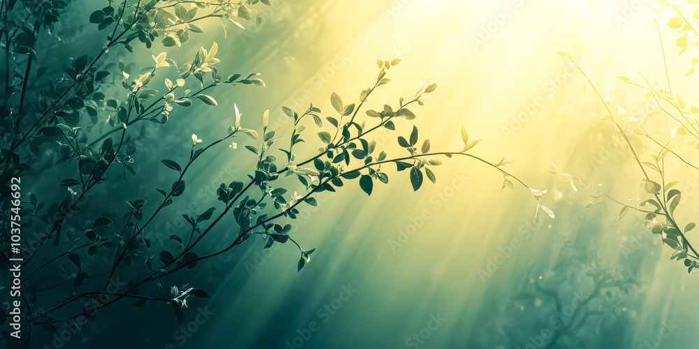 Tree with leaves is in the sunlight. The sunlight is shining on the leaves, making them look bright and vibrant. Concept of warmth and happiness, as the sun's rays bring life to the tree Tree with leaves is in the sunlight. The sunlight is shining on the leaves, making them look bright and vibrant. Concept of warmth and happiness, as the sun's rays bring life to the tree