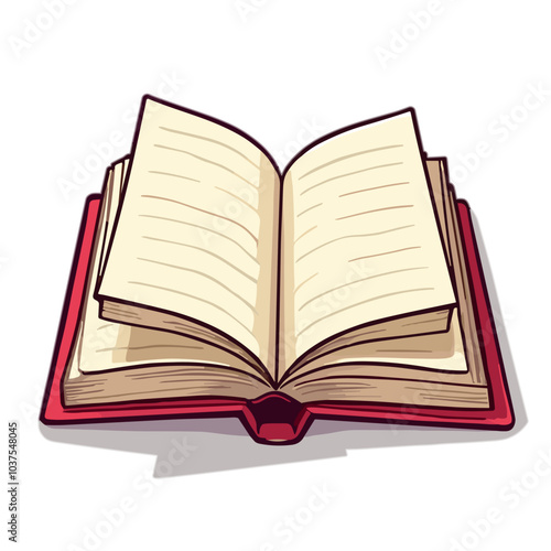 Open book vector illustration, education and knowledge concept