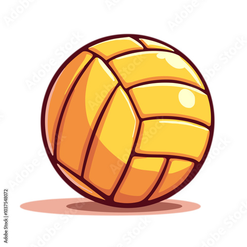 Water polo ball vector illustration in yellow and orange