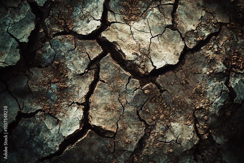 Fond d'écran terre craquelée avec texture naturelle et effet d'ombre

