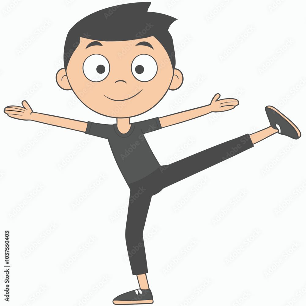 Boy Yoga Outline Vector Illustration | Minimalist Line Art on White Background Boy Yoga Outline Vector Illustration | Minimalist Line Art on White Background