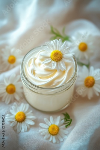 Close-Up of Creamy Delight with Daisy Flower Arrangement