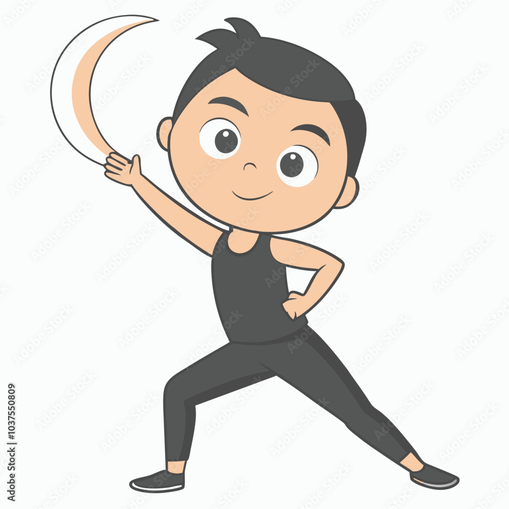 Boy Yoga Outline Vector Illustration | Minimalist Line Art on White Background Boy Yoga Outline Vector Illustration | Minimalist Line Art on White Background