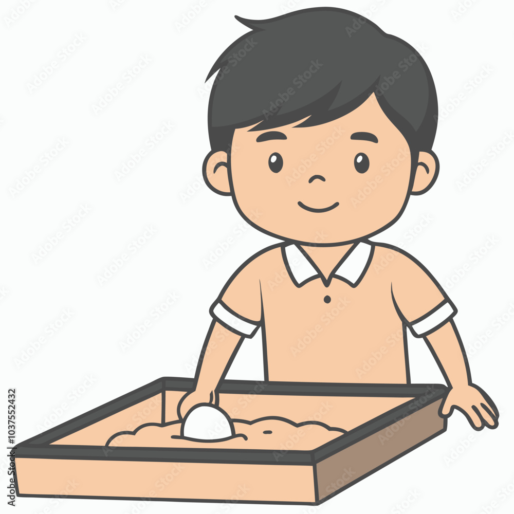 Child Playing Game Outline Vector Illustration | Minimalist Line Art on White Background Child Playing Game Outline Vector Illustration | Minimalist Line Art on White Background