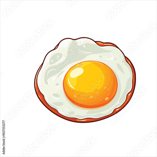 fried egg isolated on white background